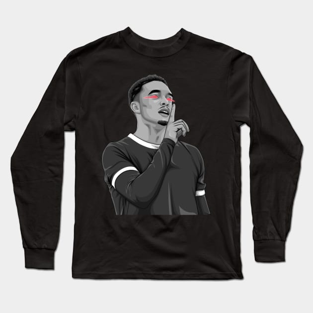 Trent Alexander Arnold Black and White Version Long Sleeve T-Shirt by Aldduardo